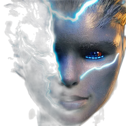 face, mask, robot, creature, concept art, cyberpunk, 3d render, photorealistic transparent PNG cut-out