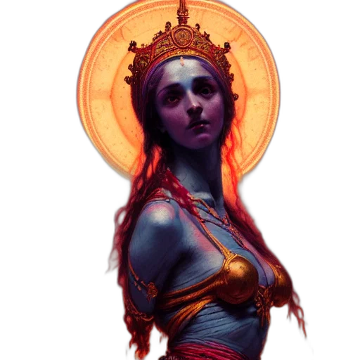 crown, concept art, fantasy art, pixel art, comic book art, red, blue, colorful transparent PNG cut-out