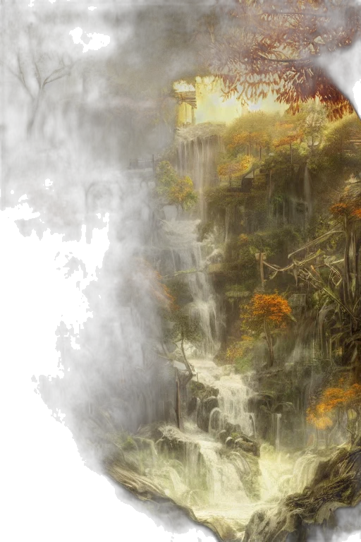 dragon, sword, fantasy art, concept art, photorealistic, oil painting, forest, fog transparent PNG cut-out