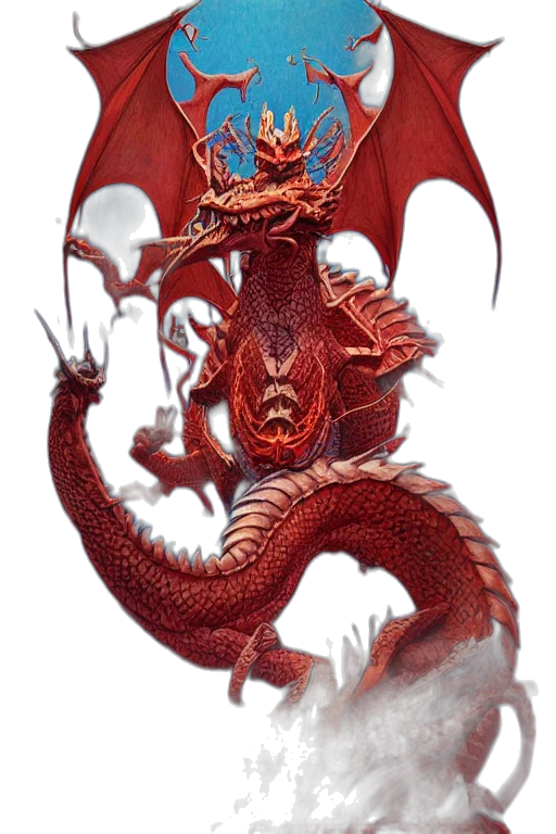 dragon, staff, creature, animal transparent PNG cut-out