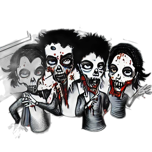 concept art, comic book art, cartoon, pixel art, zombie, prince, revolution transparent PNG cut-out