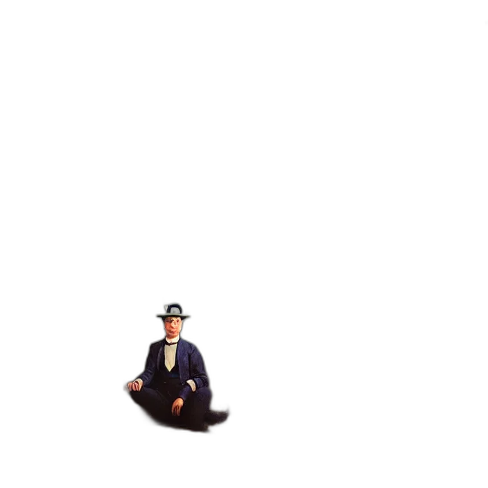 hat, umbrella, staff, robot, pixel art, concept art, cartoon, 3d render transparent PNG cut-out
