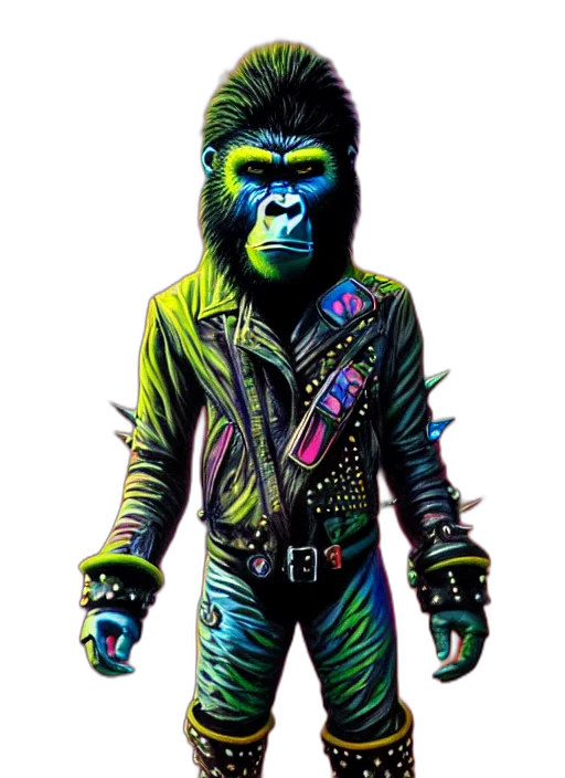 jacket, animal, creature, staff, concept art, comic book art, photorealistic, fantasy art transparent PNG cut-out