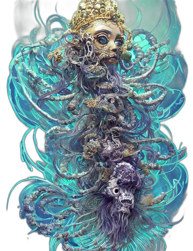creature, mask, hair, dragon transparent PNG cut-out