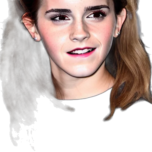 face, hair, photorealistic, cartoon, watercolor, concept art, emma, watson transparent PNG cut-out