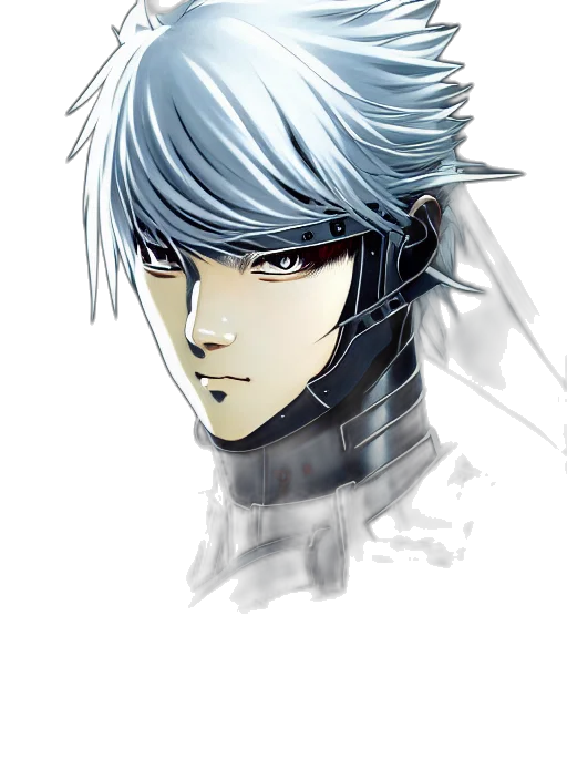 face, mask, robot, fantasy art, anime, concept art, photorealistic, monochrome transparent PNG cut-out