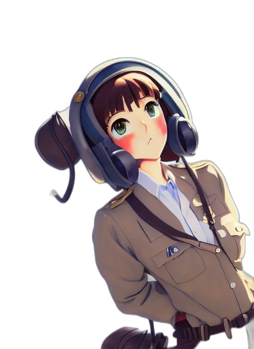 jacket, staff, robot, face, anime, pixel art, cartoon, 3d render transparent PNG cut-out
