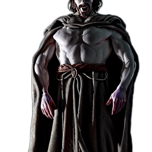 creature, staff, concept art, comic book art, fantasy art, photorealistic, dark, christian transparent PNG cut-out