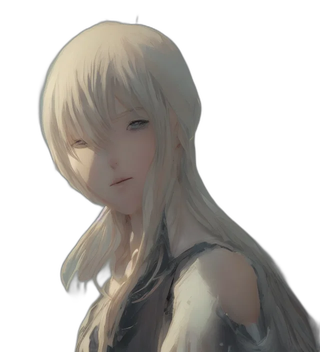 face, dress, hair, staff, concept art, photorealistic, pixel art, fantasy art transparent PNG cut-out