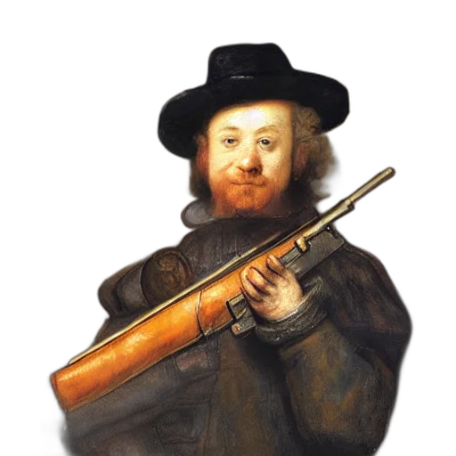 staff, weapon, jacket, hat transparent PNG cut-out