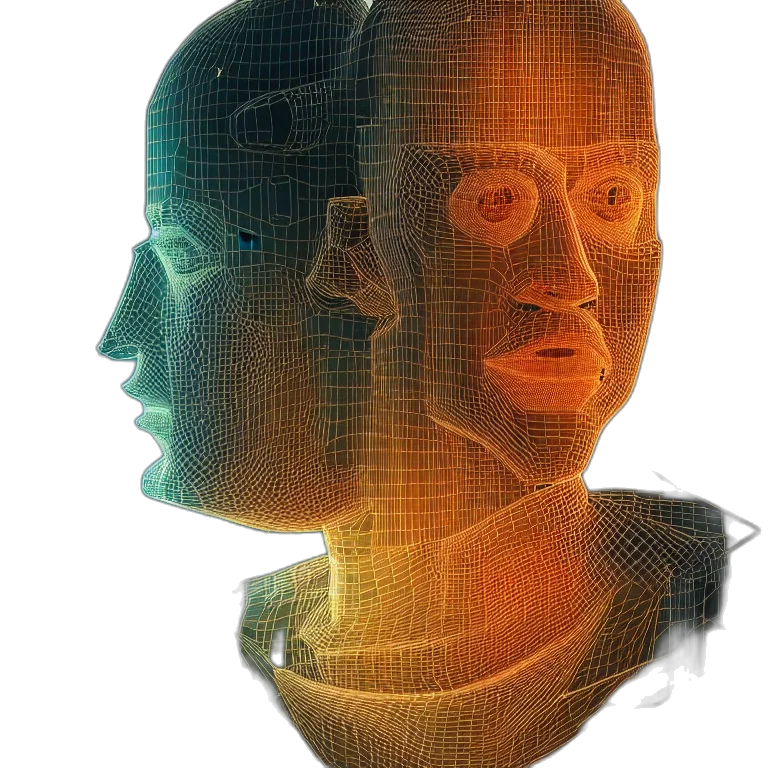 robot, mask, face, crown transparent PNG cut-out
