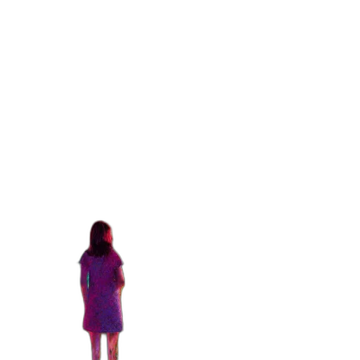 dress, robot, creature, umbrella, pixel art, vaporwave, 3d render, concept art transparent PNG cut-out