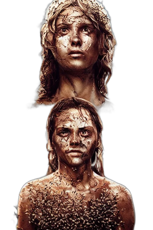face, mask, concept art, photorealistic transparent PNG cut-out