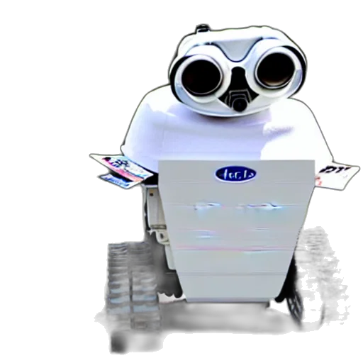 robot, staff, 3d render, concept art, real, life, wall, covered transparent PNG cut-out