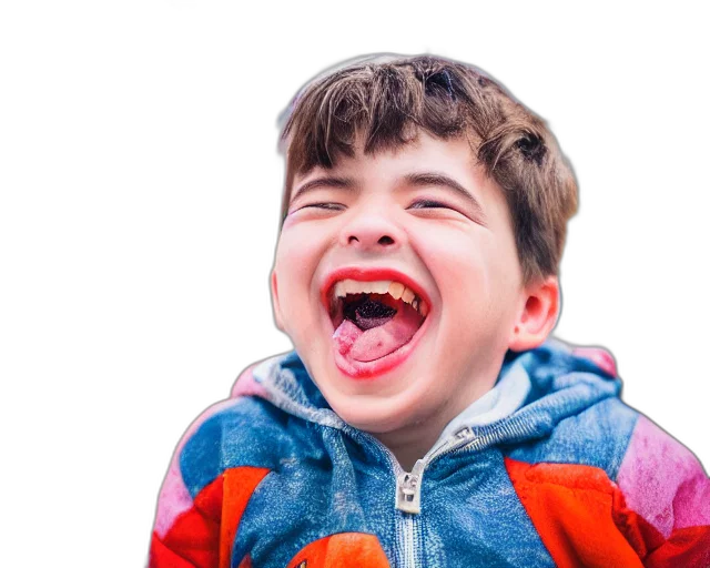 face, creature, animal, photorealistic, photography, close, laughing, boy transparent PNG cut-out