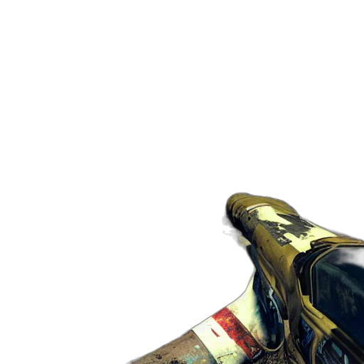 weapon, 3d render, golden, kennedy, space, center, ruins, post transparent PNG cut-out