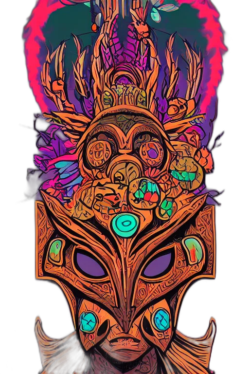 mask, crown, face, creature transparent PNG cut-out