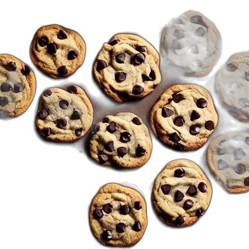 food, 3d render, chocolate, chip transparent PNG cut-out