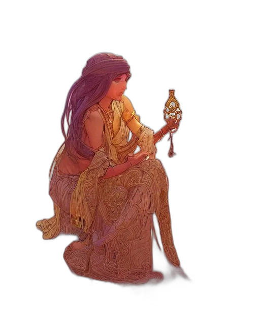 dress, jewelry, sword, staff, concept art, fantasy art, watercolor, pixel art transparent PNG cut-out