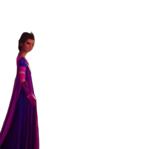 dress, hair, staff, crown transparent PNG cut-out