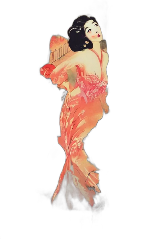 dress, mask, hair, concept art transparent PNG cut-out