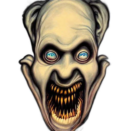 face, mask, creature, concept art, cartoon, 3d render, comic book art, gothic transparent PNG cut-out