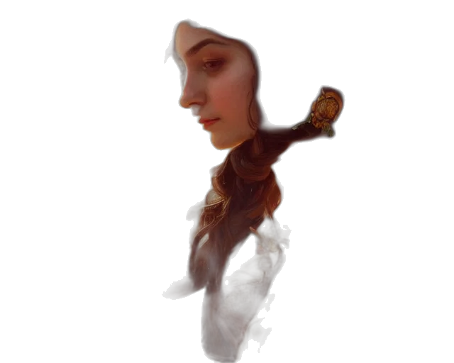 staff, face, crown, hair, concept art, fantasy art, 3d render, photorealistic transparent PNG cut-out