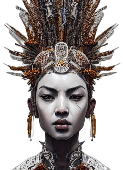 crown, jewelry, face, mask, concept art, fantasy art, photorealistic, comic book art transparent PNG cut-out