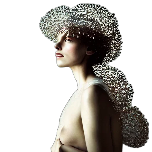 hat, crown, hair, jewelry, photorealistic, 3d render, concept art, fantasy art transparent PNG cut-out