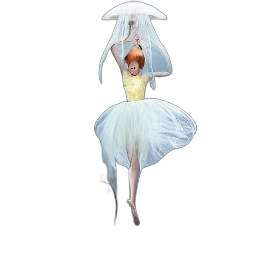 dress, umbrella, hat, hair, concept art, 3d render, fantasy art, pixel art transparent PNG cut-out