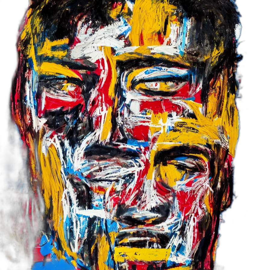 face, mask, robot, oil painting transparent PNG cut-out