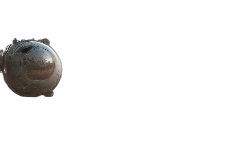 bottle, weapon, robot, mask, 3d render, concept art, photorealistic, universe transparent PNG cut-out