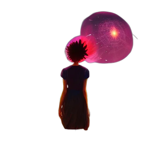 umbrella, dress, staff, flower, concept art, 3d render, pixel art, anime transparent PNG cut-out