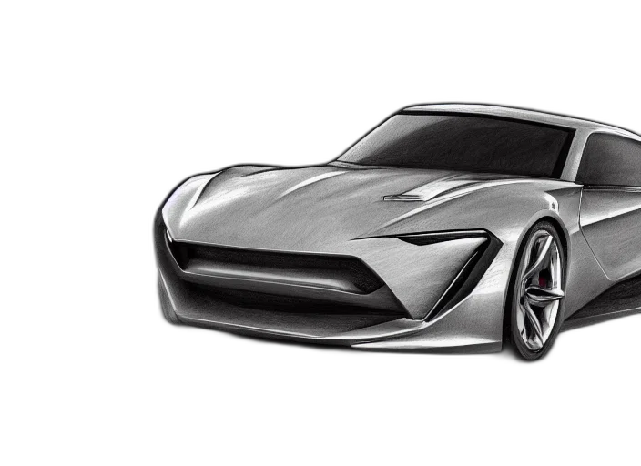 car, photorealistic, pencil sketch, concept art, cartoon, concept, non, coloring transparent PNG cut-out