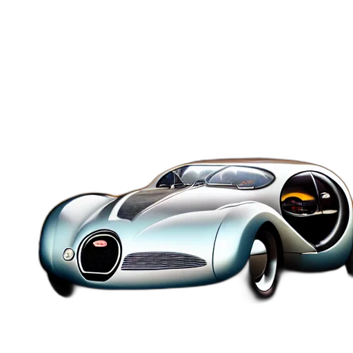 car, concept art, 3d render, photorealistic, cartoon, retro, futuristic, bugatti transparent PNG cut-out