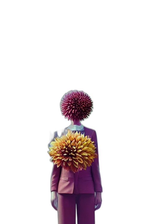 flower, jacket, staff, umbrella, 3d render, concept art, photorealistic, fantasy art transparent PNG cut-out