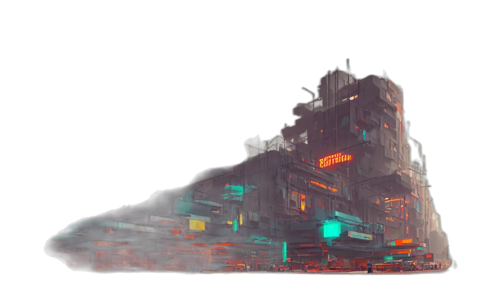 building, robot, car, weapon transparent PNG cut-out