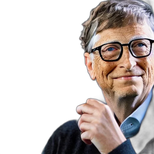 bill, gates, using, iphone transparent PNG cut-out