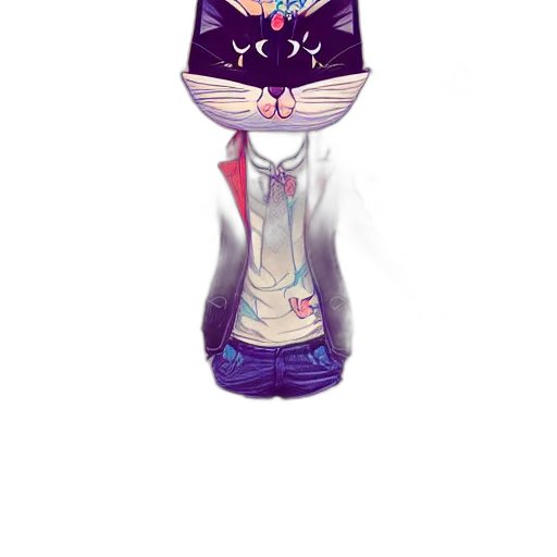 dress, mask, creature, hat, anime, pixel art, concept art, cartoon transparent PNG cut-out