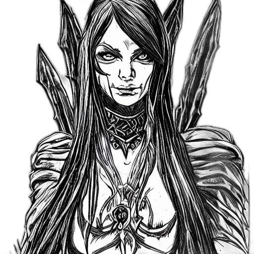fantasy art, comic book art, concept art, pencil sketch transparent PNG cut-out