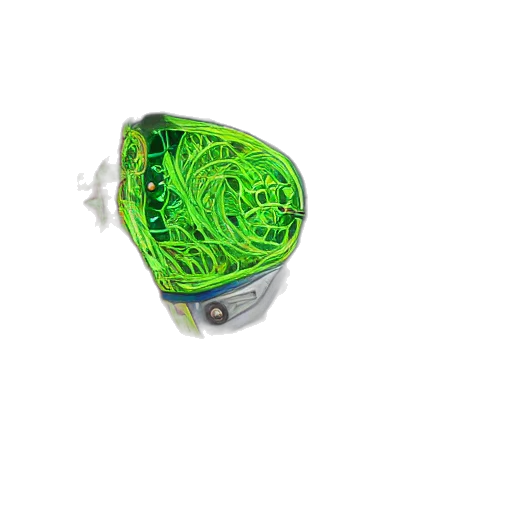 jewelry, crown, bottle, robot, 3d render, outer space, neon lights, green transparent PNG cut-out