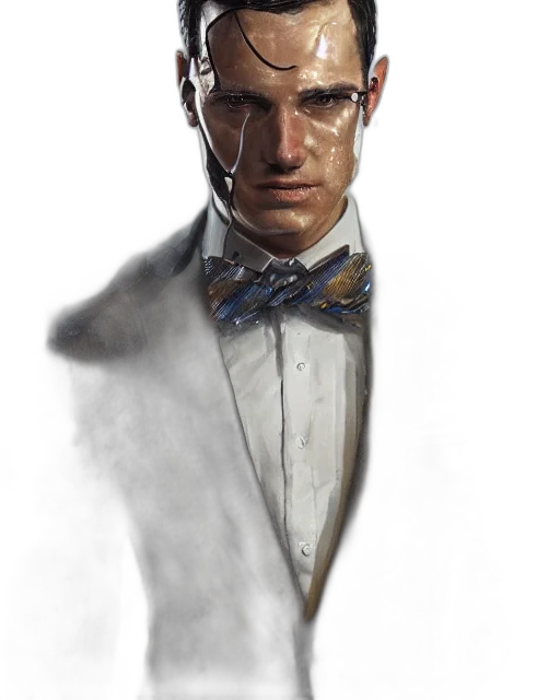 face, staff, jacket, robot transparent PNG cut-out