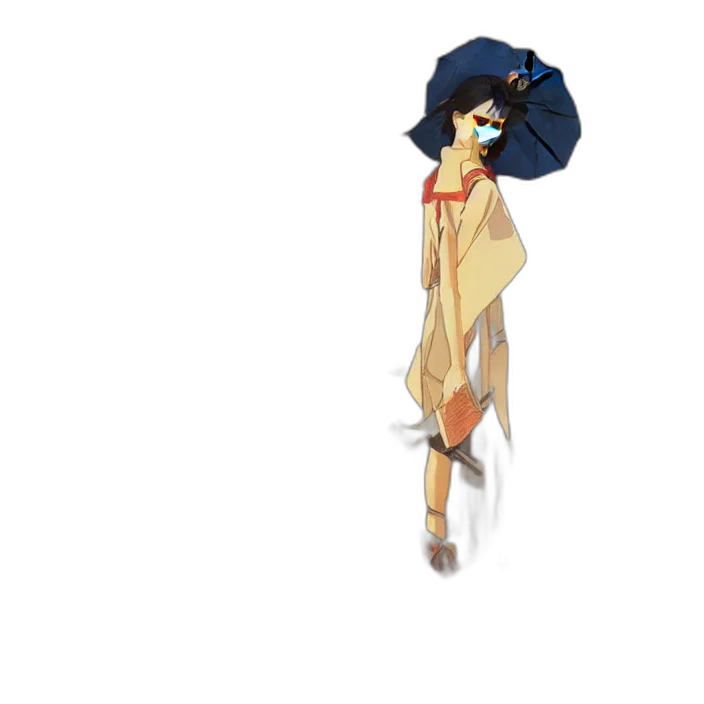 dress, staff, hat, concept art, pixel art, 3d render, fantasy art, earth tones transparent PNG cut-out