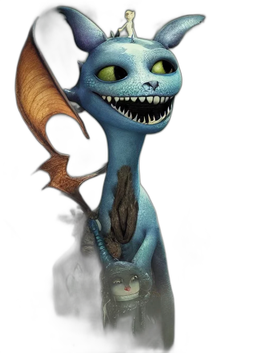 dragon, creature, staff, mask transparent PNG cut-out