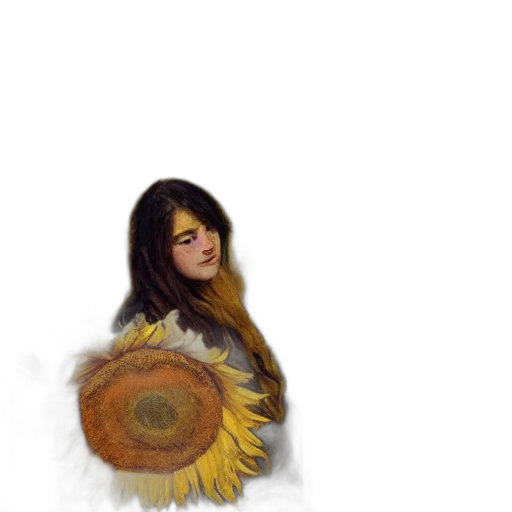 flower, watercolor, fantasy art, oil painting, concept art, golden, earth tones, monochrome transparent PNG cut-out