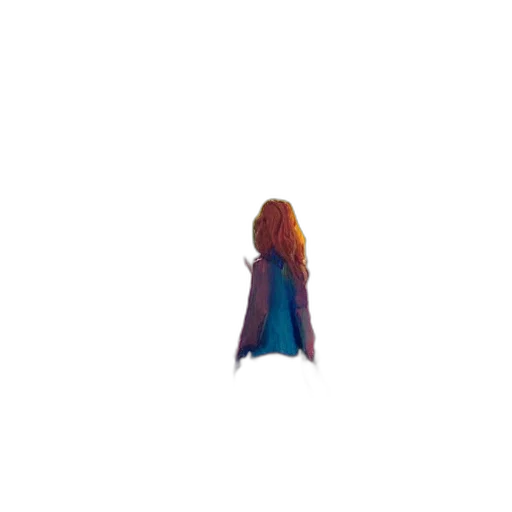 dress, hair, jacket, staff transparent PNG cut-out
