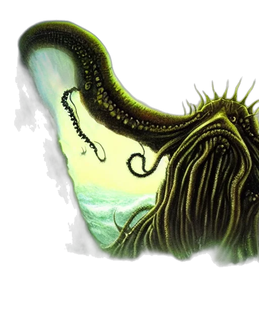 creature, hair, crown, mask, concept art, watercolor, underwater, inconceivable transparent PNG cut-out