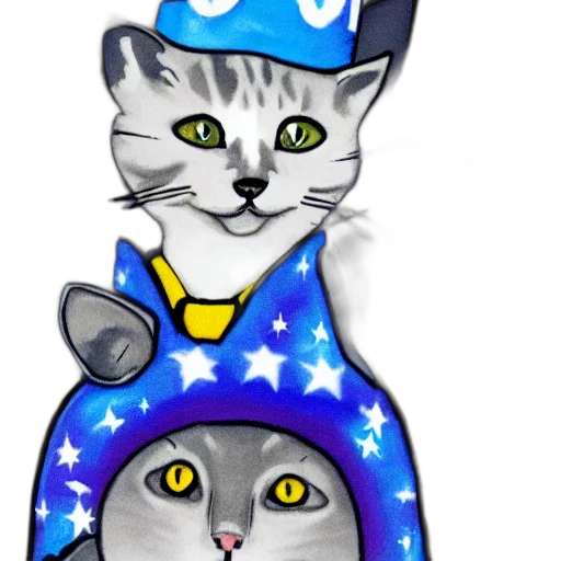 concept art, cartoon, fantasy art, pixel art, upset, terrified, gray, cat transparent PNG cut-out