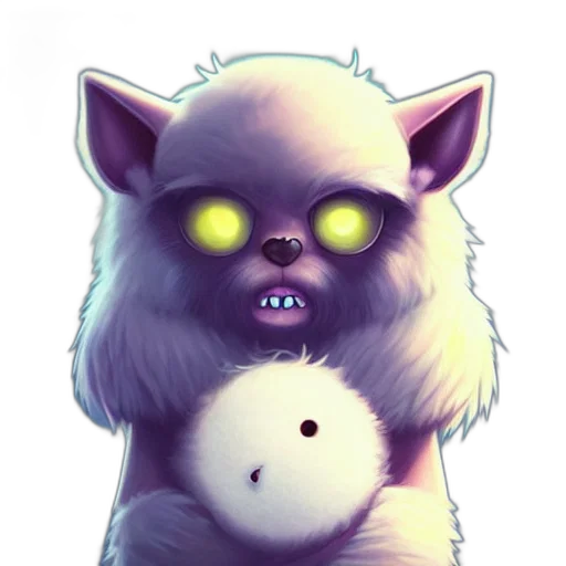 creature, animal, staff, face, concept art, pixel art, fantasy art, watercolor transparent PNG cut-out
