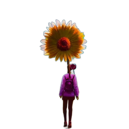 flower, umbrella, staff, hat transparent PNG cut-out